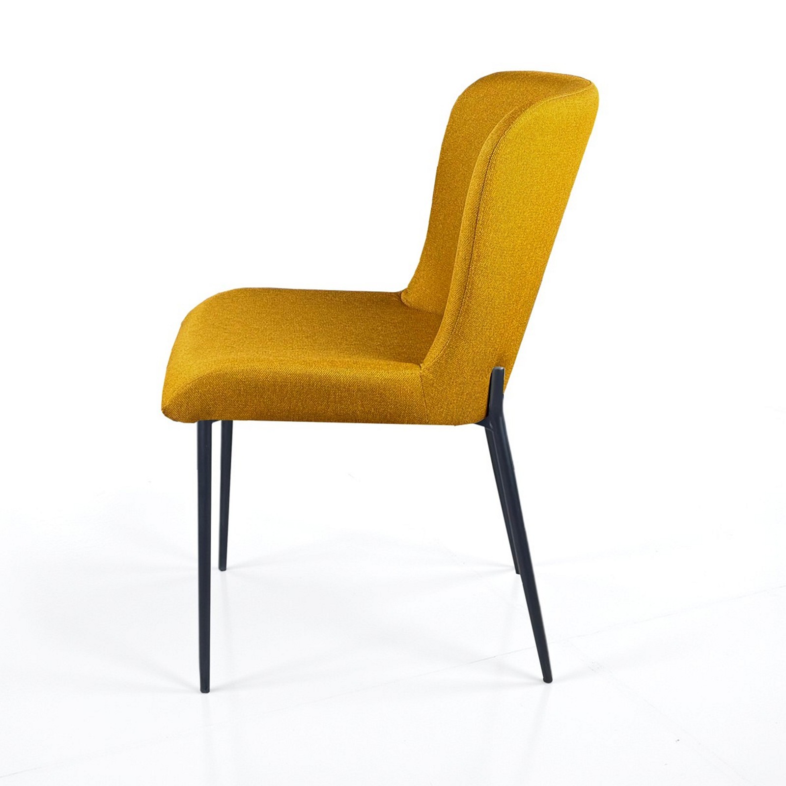 Sedia TYNA GIALLA tessuto Giallo struttura metallo Nero opaco cm H82 L49 P59