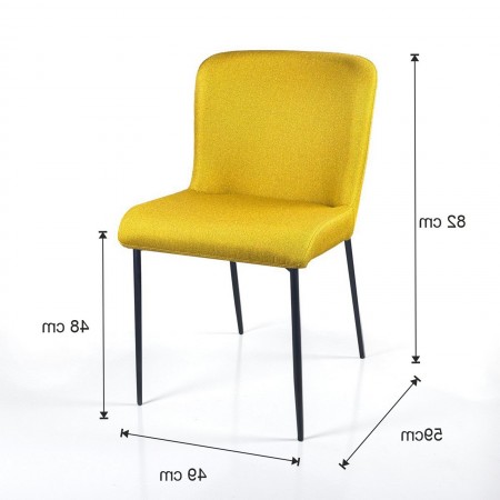 Sedia TYNA GIALLA tessuto Giallo struttura metallo Nero opaco cm H82 L49 P59