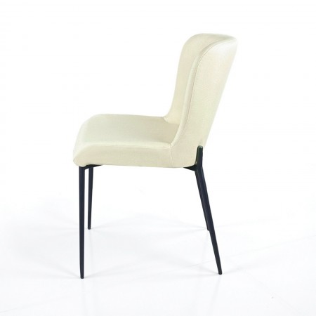 Sedia TYNA BEIGE tessuto Beige struttura metallo Nero opaco cm H82 L49 P59