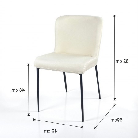 Sedia TYNA BEIGE tessuto Beige struttura metallo Nero opaco cm H82 L49 P59