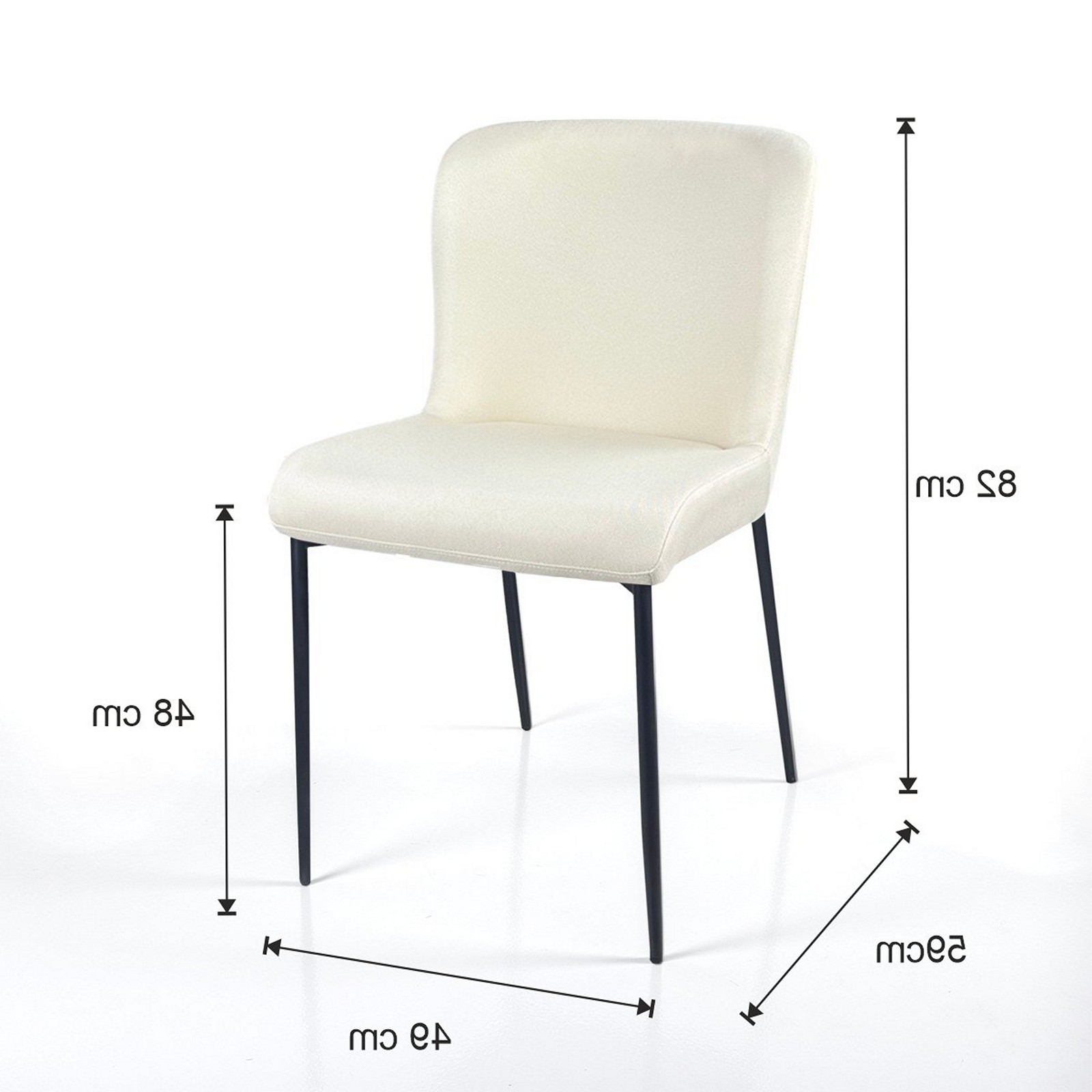 Sedia TYNA BEIGE tessuto Beige struttura metallo Nero opaco cm H82 L49 P59