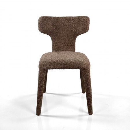 Sedia ILARY MARRONE completamente rivestita in tessuto Marrone cm H81 L50 P60