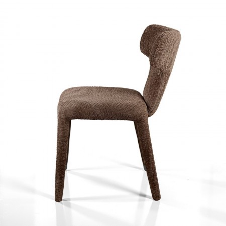 Sedia ILARY MARRONE completamente rivestita in tessuto Marrone cm H81 L50 P60