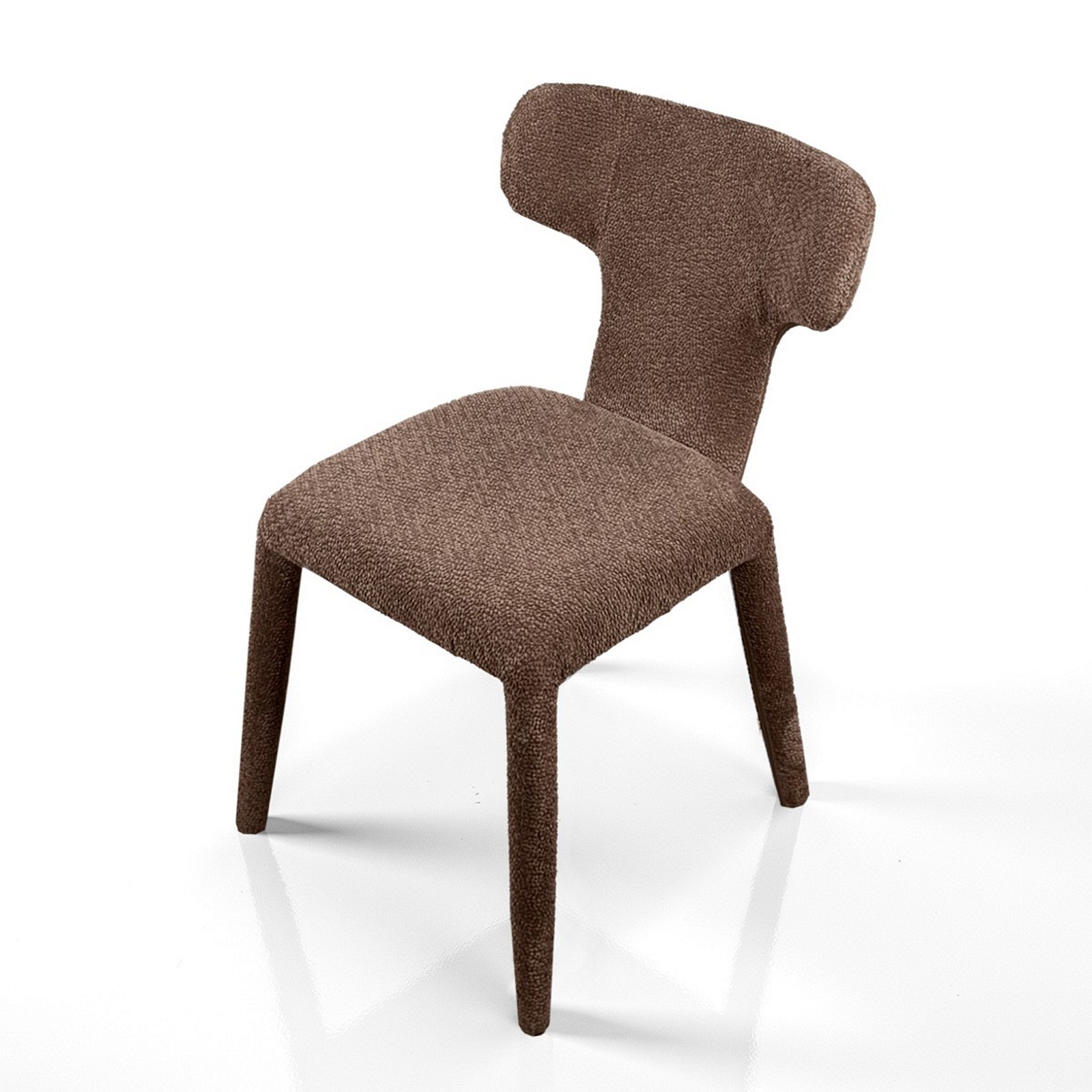 Sedia ILARY MARRONE completamente rivestita in tessuto Marrone cm H81 L50 P60