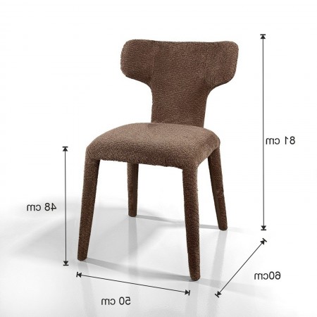 Sedia ILARY MARRONE completamente rivestita in tessuto Marrone cm H81 L50 P60