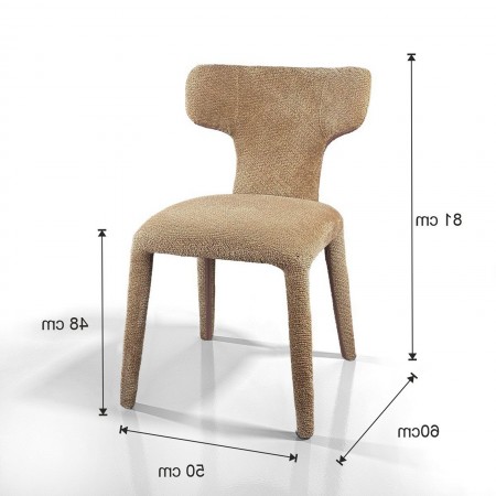 Sedia ILARY SABBIA completamente rivestita in tessuto Sabbia cm H81 L50 P60