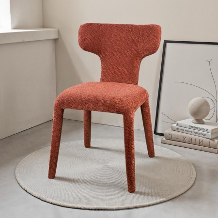 Sedia ILARY ROSSO MATTONE completamente rivestita in tessuto Rosso Mattone cm H81 L50 P60