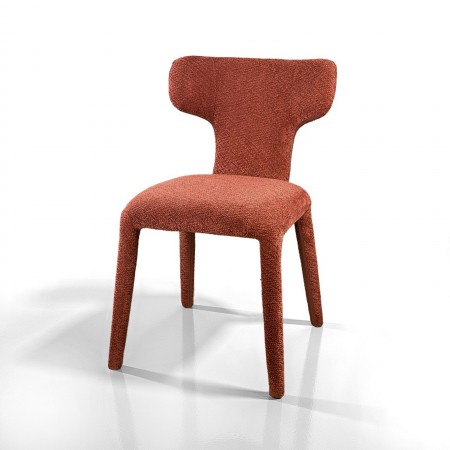 Sedia ILARY ROSSO MATTONE completamente rivestita in tessuto Rosso Mattone cm H81 L50 P60