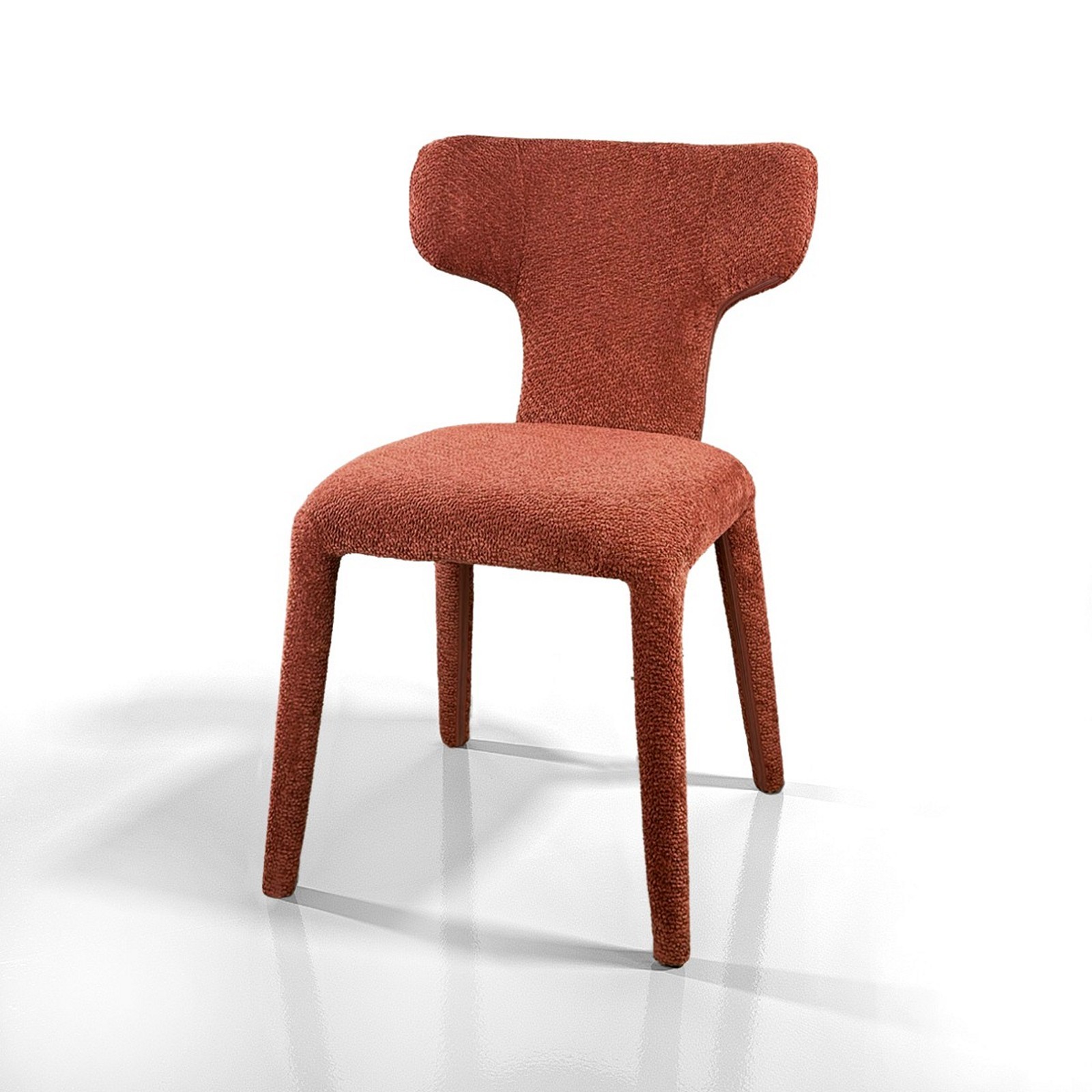 Sedia ILARY ROSSO MATTONE completamente rivestita in tessuto Rosso Mattone cm H81 L50 P60