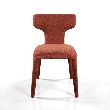 Sedia ILARY ROSSO MATTONE completamente rivestita in tessuto Rosso Mattone cm H81 L50 P60