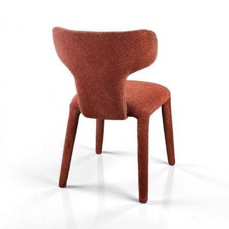 Sedia ILARY ROSSO MATTONE completamente rivestita in tessuto Rosso Mattone cm H81 L50 P60