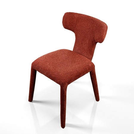 Sedia ILARY ROSSO MATTONE completamente rivestita in tessuto Rosso Mattone cm H81 L50 P60