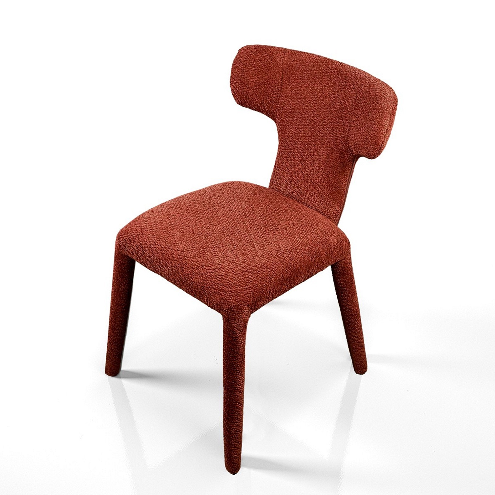 Sedia ILARY ROSSO MATTONE completamente rivestita in tessuto Rosso Mattone cm H81 L50 P60