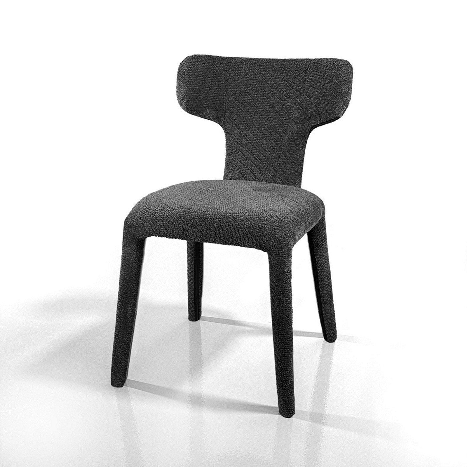 Sedia ILARY ANTRACITE completamente rivestita in tessuto Antracite cm H81 L50 P60