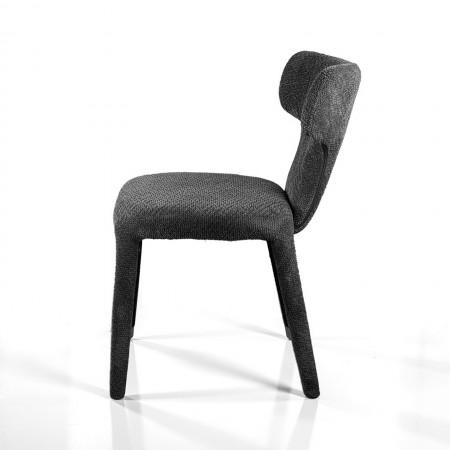 Sedia ILARY ANTRACITE completamente rivestita in tessuto Antracite cm H81 L50 P60
