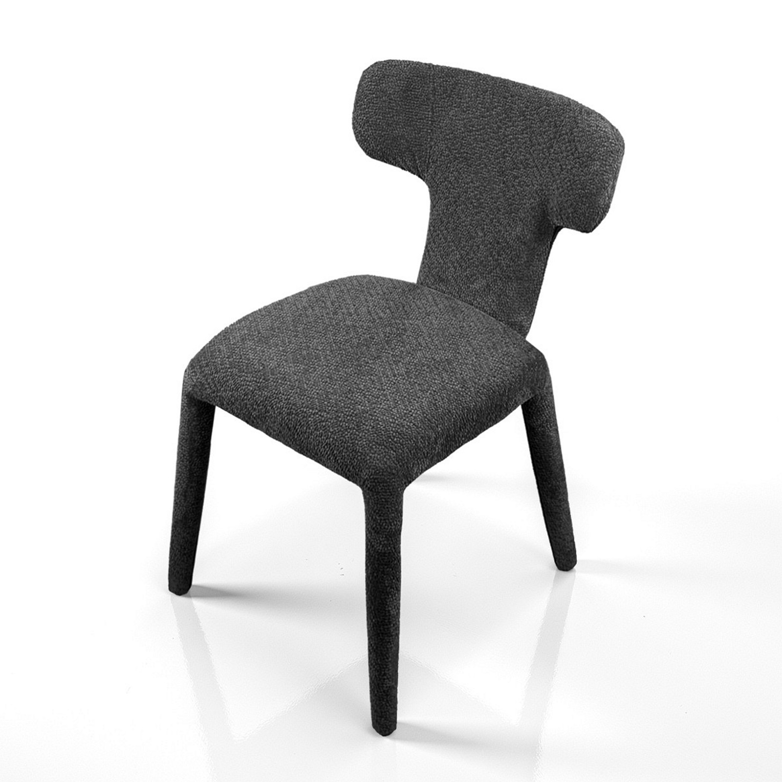 Sedia ILARY ANTRACITE completamente rivestita in tessuto Antracite cm H81 L50 P60