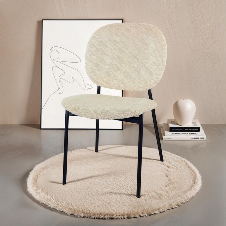 Sedia JADA BEIGE tessuto Beige struttura metallo Nero opaco H81 L47 P58
