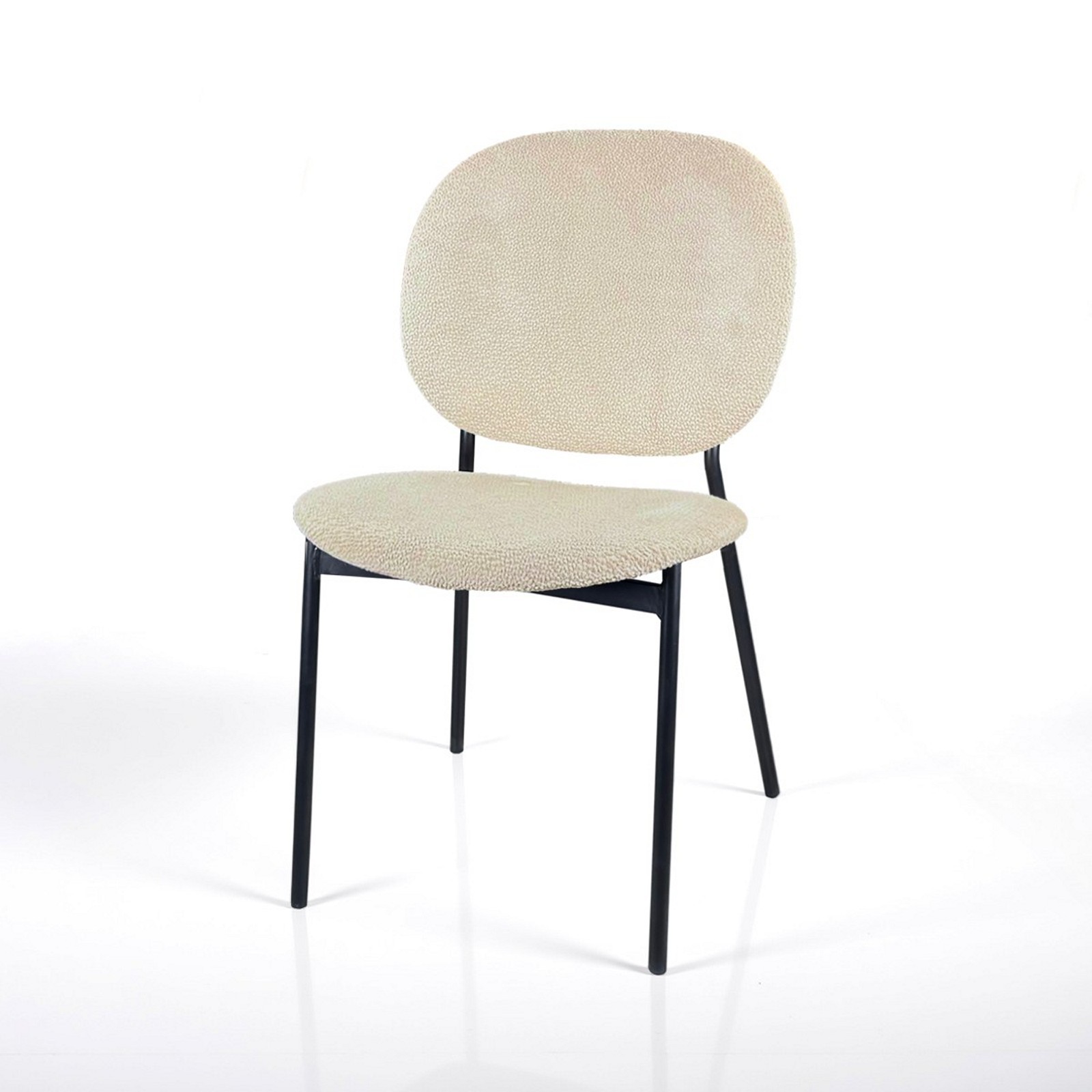 Sedia JADA BEIGE tessuto Beige struttura metallo Nero opaco H81 L47 P58