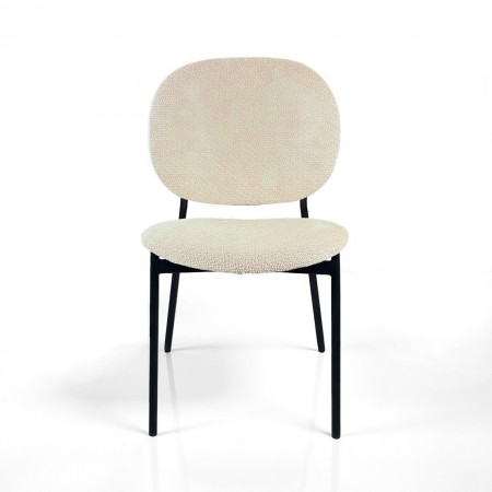 Sedia JADA BEIGE tessuto Beige struttura metallo Nero opaco H81 L47 P58