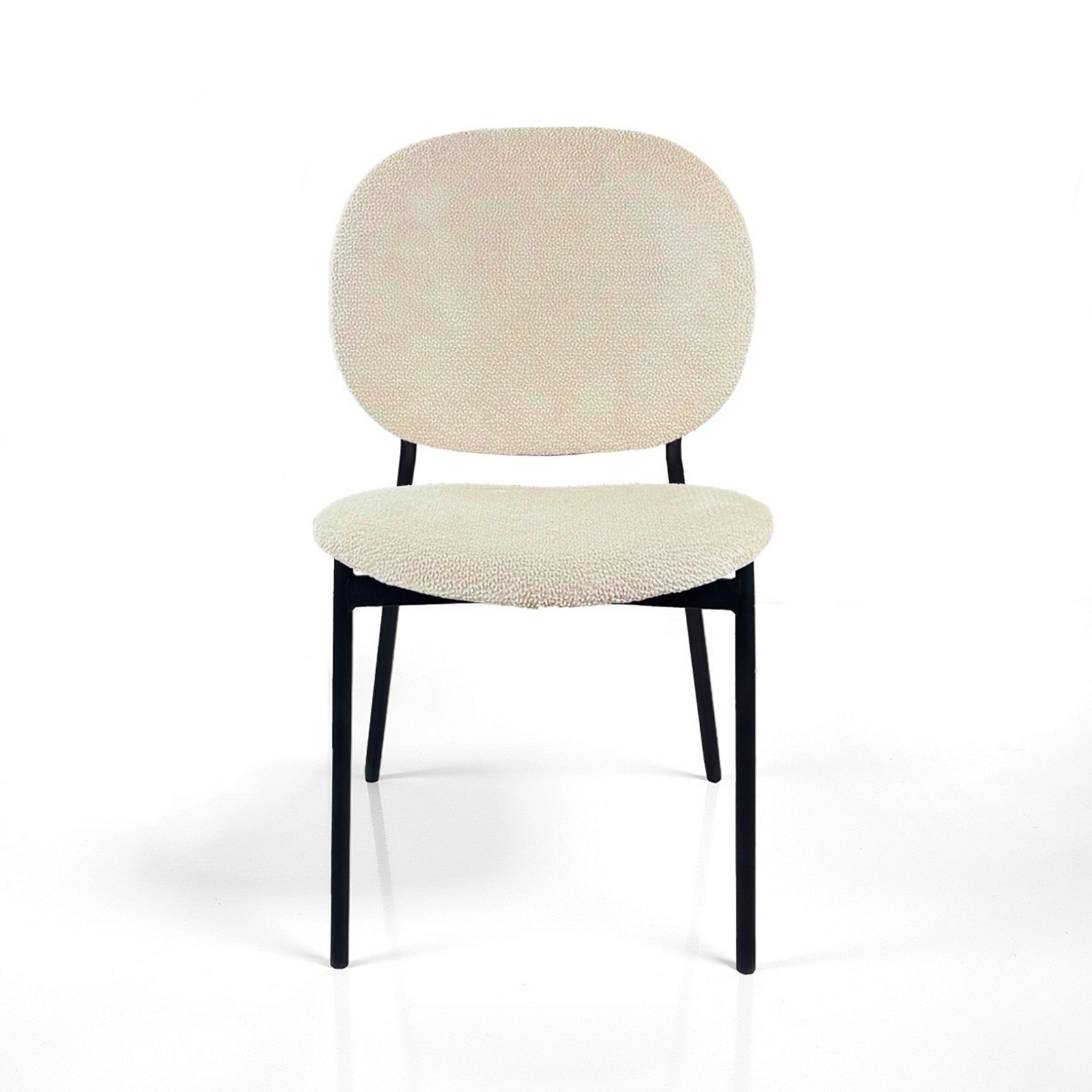 Sedia JADA BEIGE tessuto Beige struttura metallo Nero opaco H81 L47 P58