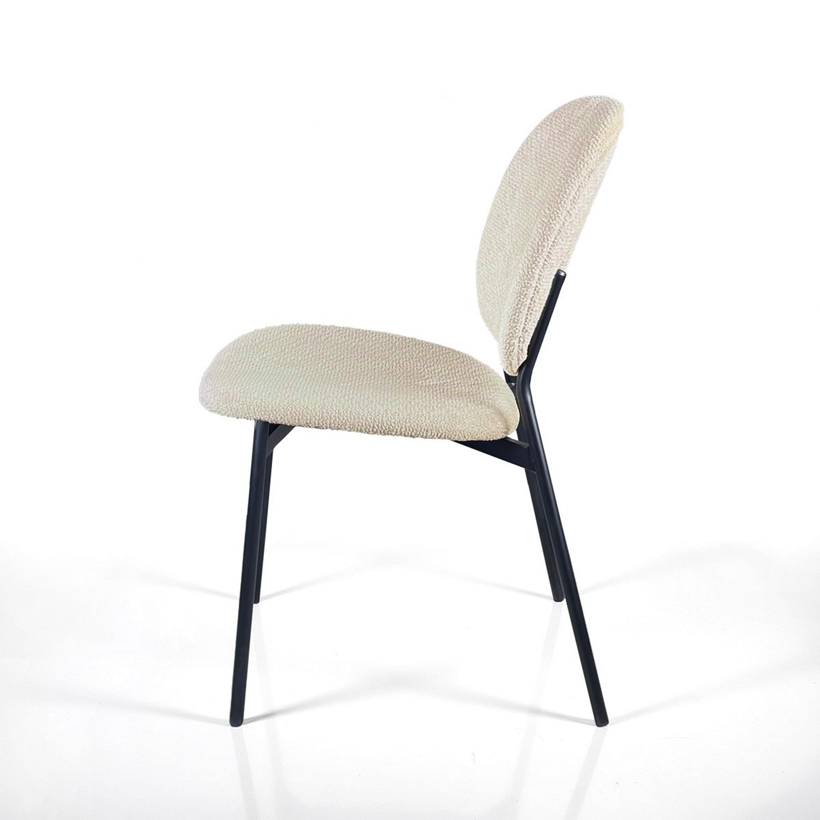 Sedia JADA BEIGE tessuto Beige struttura metallo Nero opaco H81 L47 P58