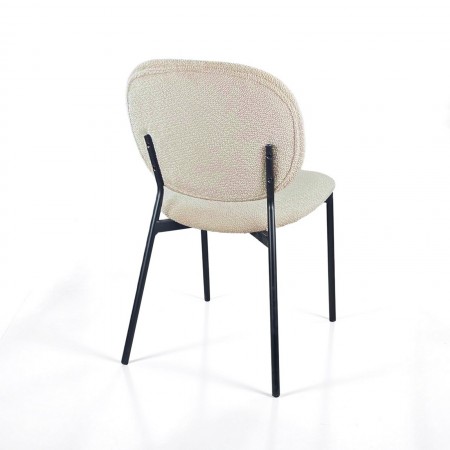 Sedia JADA BEIGE tessuto Beige struttura metallo Nero opaco H81 L47 P58