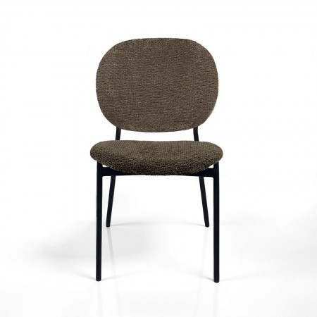 Sedia JADA MARRONE tessuto Marrone struttura metallo Nero opaco H81 L47 P58