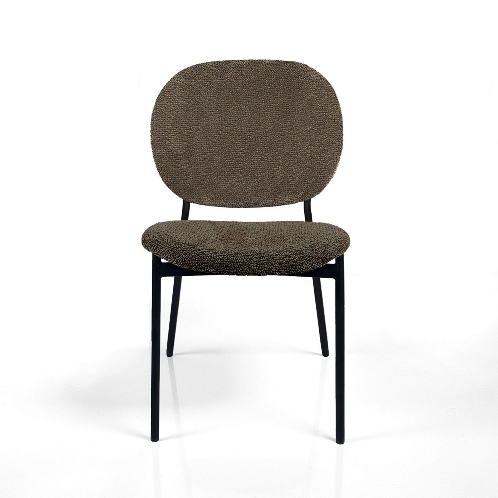Sedia JADA MARRONE tessuto Marrone struttura metallo Nero opaco H81 L47 P58