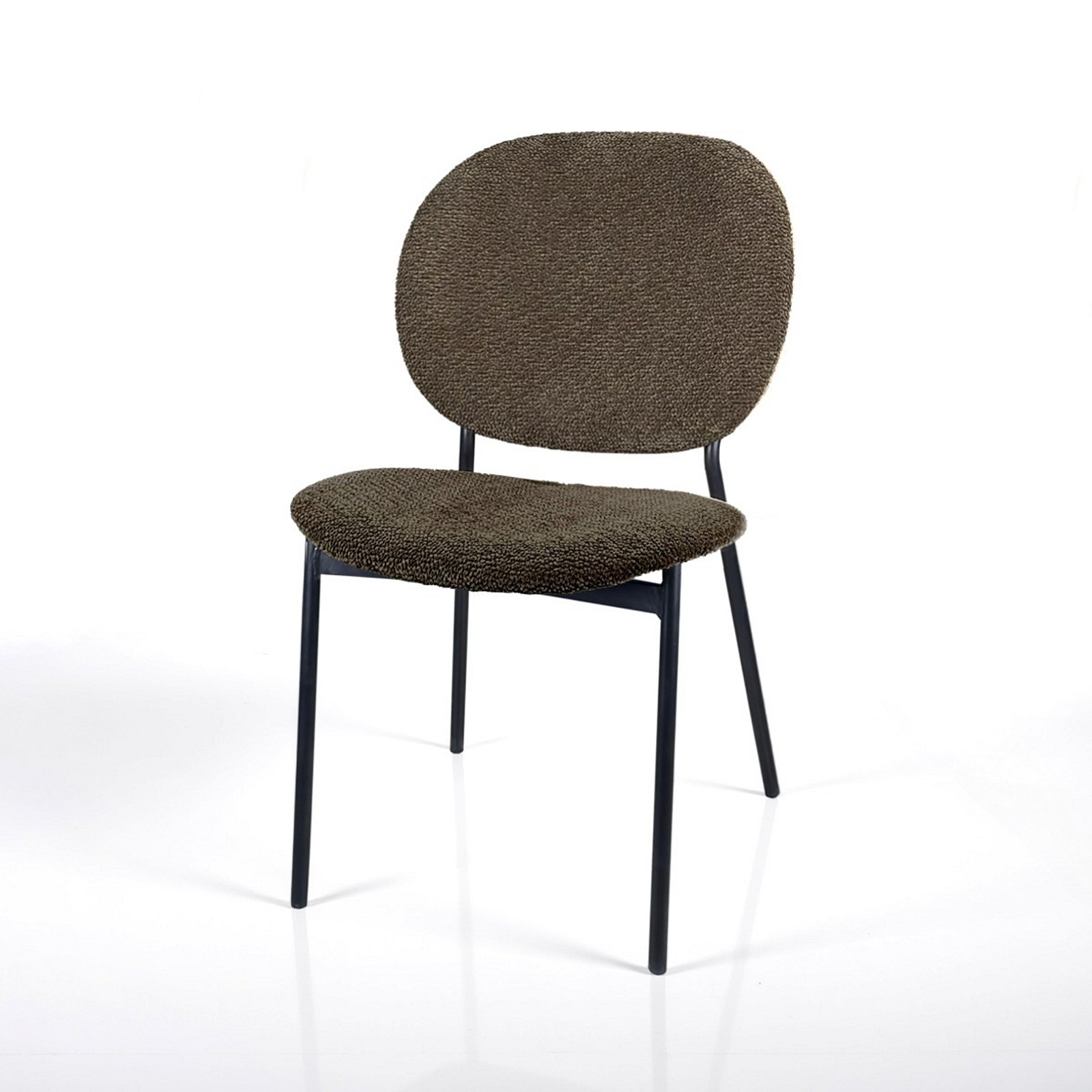 Sedia JADA MARRONE tessuto Marrone struttura metallo Nero opaco H81 L47 P58