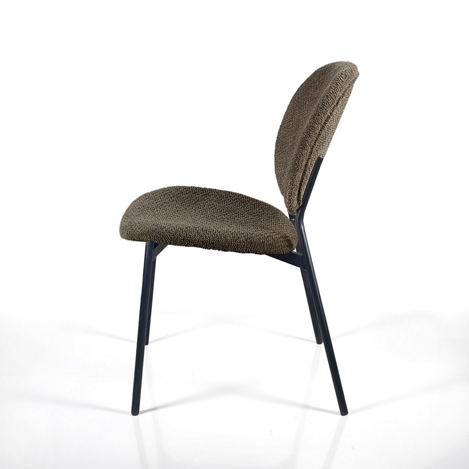 Sedia JADA MARRONE tessuto Marrone struttura metallo Nero opaco H81 L47 P58