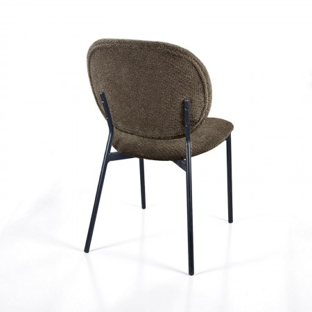Sedia JADA MARRONE tessuto Marrone struttura metallo Nero opaco H81 L47 P58