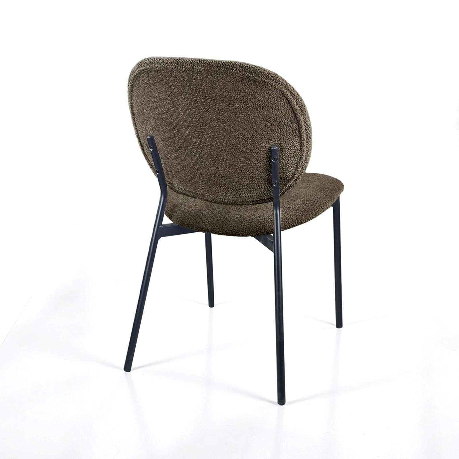 Sedia JADA MARRONE tessuto Marrone struttura metallo Nero opaco H81 L47 P58