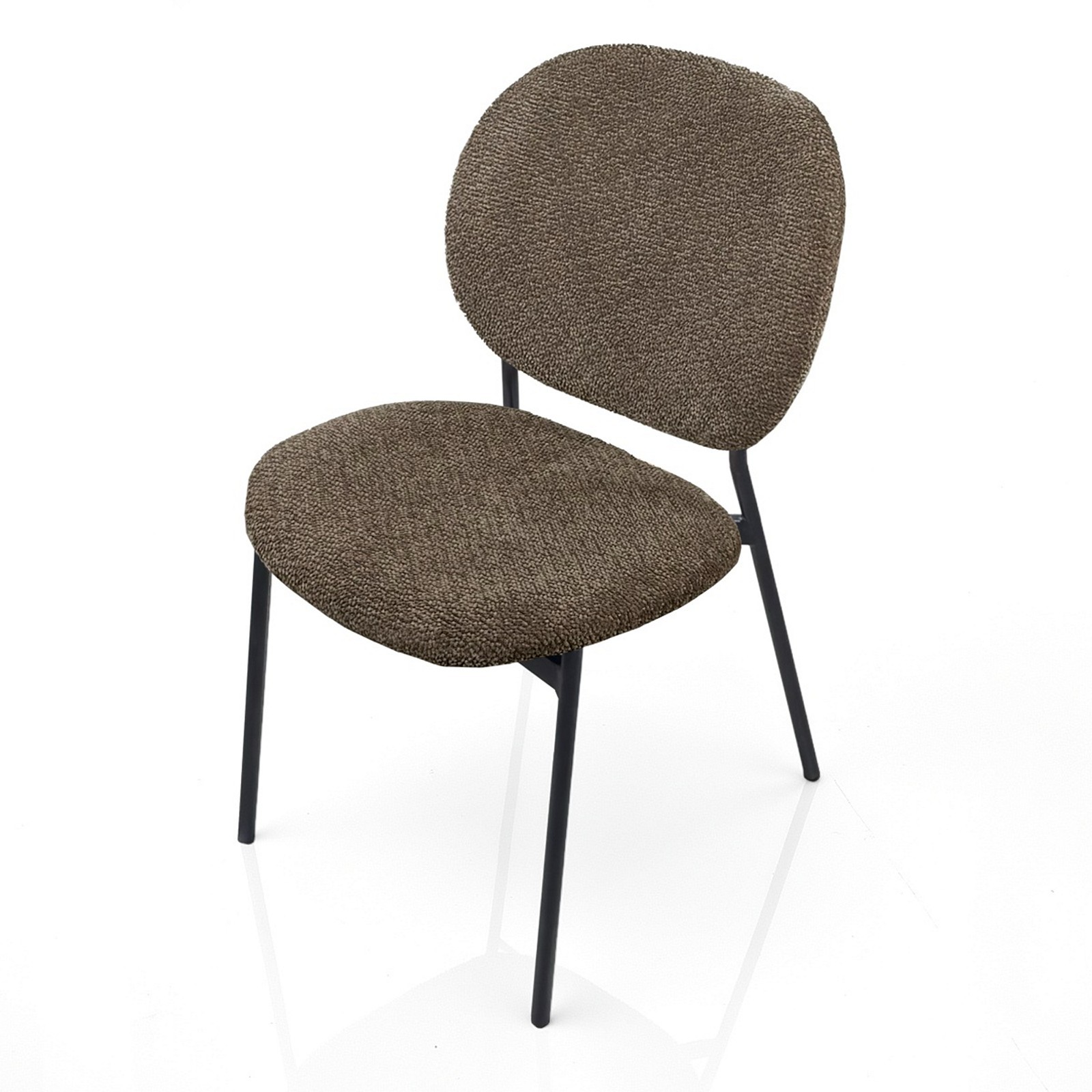 Sedia JADA MARRONE tessuto Marrone struttura metallo Nero opaco H81 L47 P58