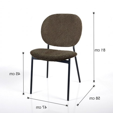 Sedia JADA MARRONE tessuto Marrone struttura metallo Nero opaco H81 L47 P58