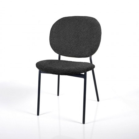 Sedia JADA ANTRACITE tessuto Antracite struttura metallo Nero opaco H81 L47 P58