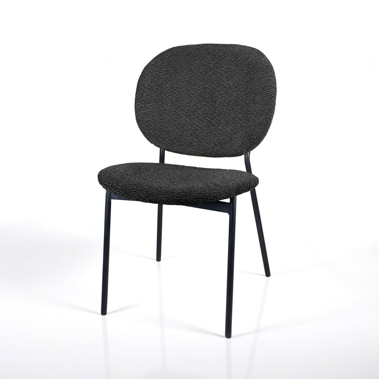 Sedia JADA ANTRACITE tessuto Antracite struttura metallo Nero opaco H81 L47 P58