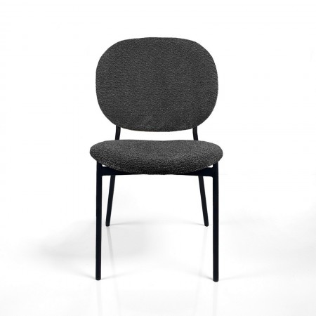 Sedia JADA ANTRACITE tessuto Antracite struttura metallo Nero opaco H81 L47 P58