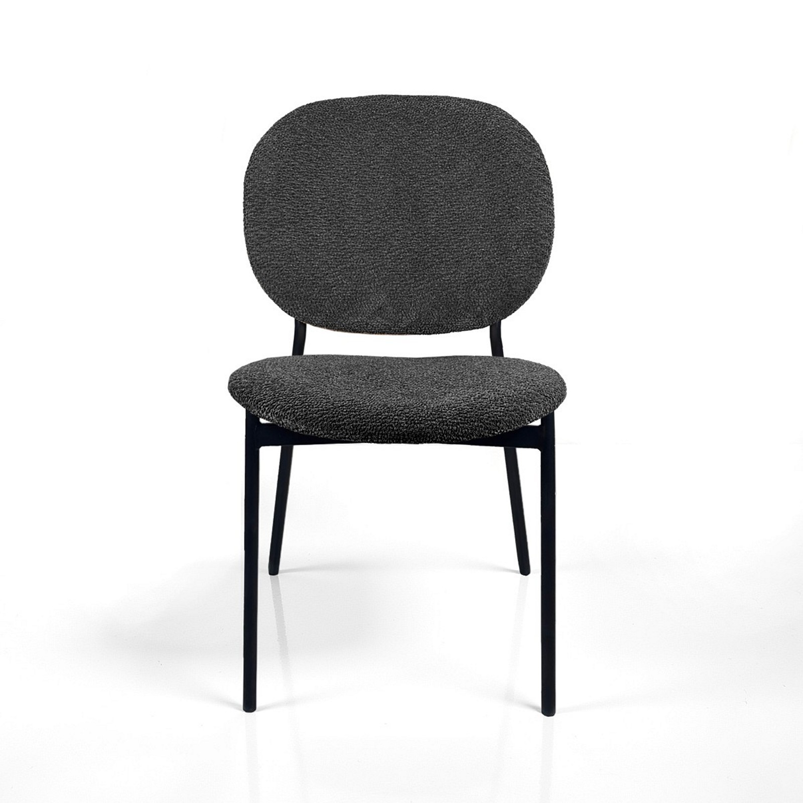 Sedia JADA ANTRACITE tessuto Antracite struttura metallo Nero opaco H81 L47 P58
