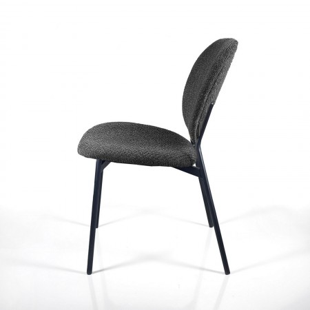 Sedia JADA ANTRACITE tessuto Antracite struttura metallo Nero opaco H81 L47 P58