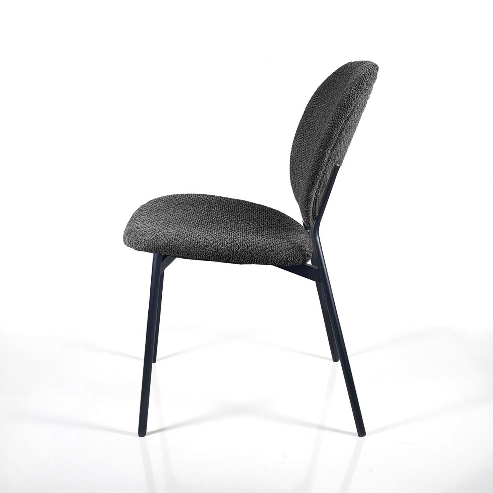 Sedia JADA ANTRACITE tessuto Antracite struttura metallo Nero opaco H81 L47 P58