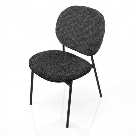 Sedia JADA ANTRACITE tessuto Antracite struttura metallo Nero opaco H81 L47 P58