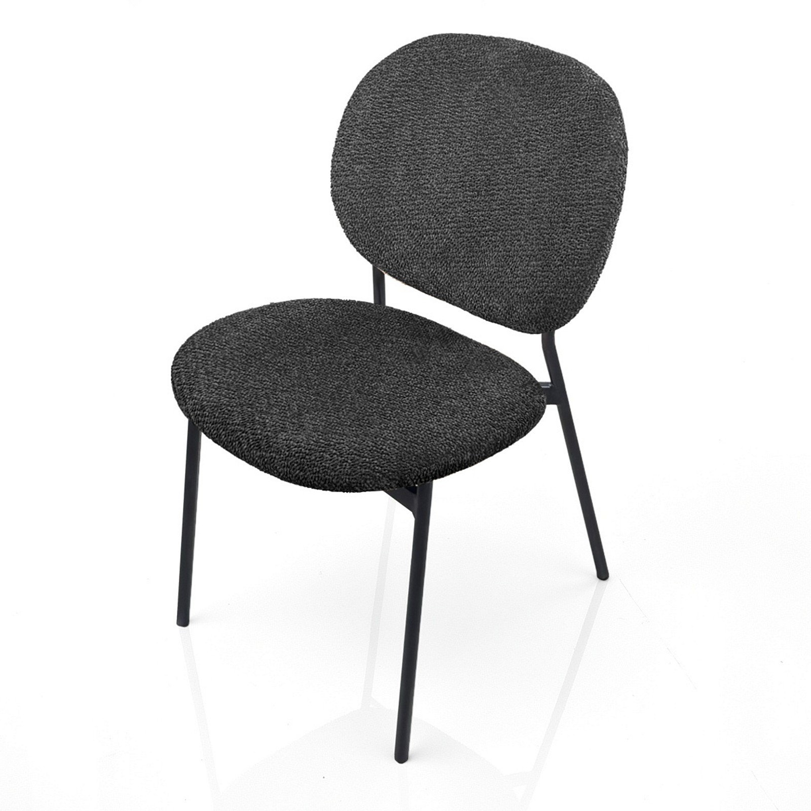 Sedia JADA ANTRACITE tessuto Antracite struttura metallo Nero opaco H81 L47 P58