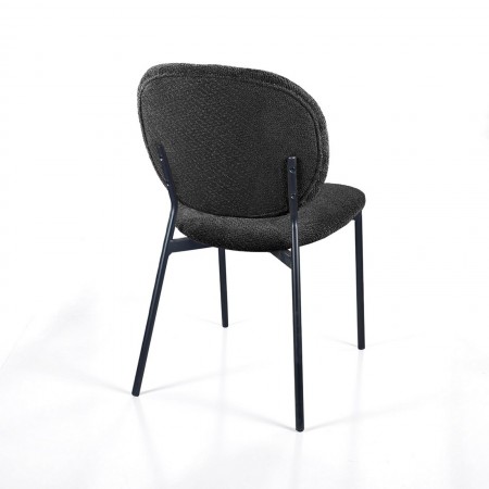 Sedia JADA ANTRACITE tessuto Antracite struttura metallo Nero opaco H81 L47 P58