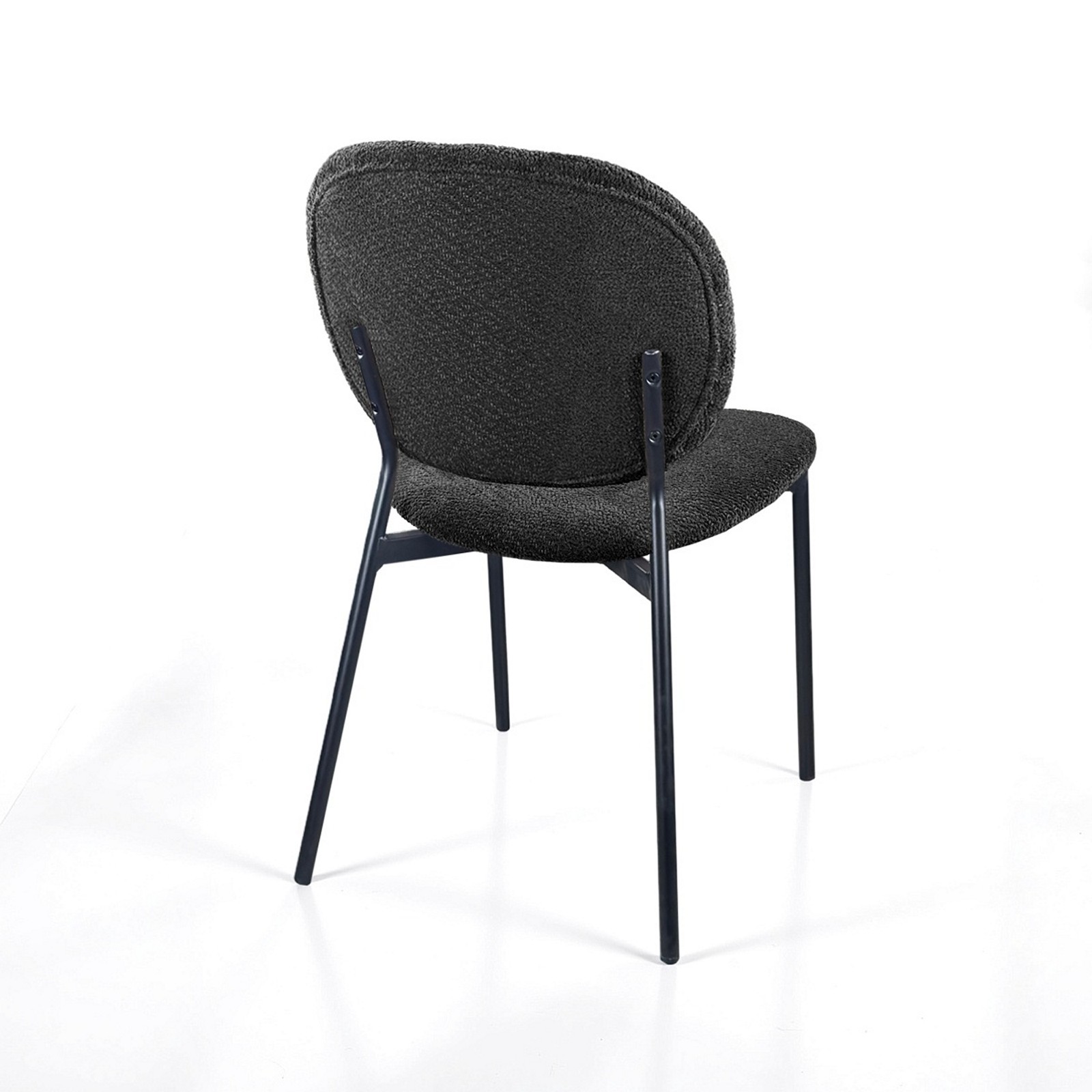 Sedia JADA ANTRACITE tessuto Antracite struttura metallo Nero opaco H81 L47 P58