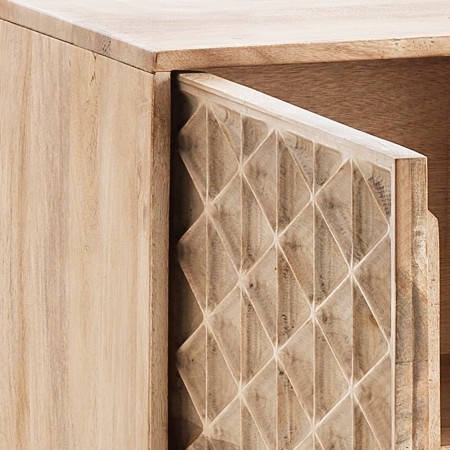 Madia 2 ante 3 cassetti GIARDO legno massello di Mango prodotto artigianale cm H80 L144 P40
