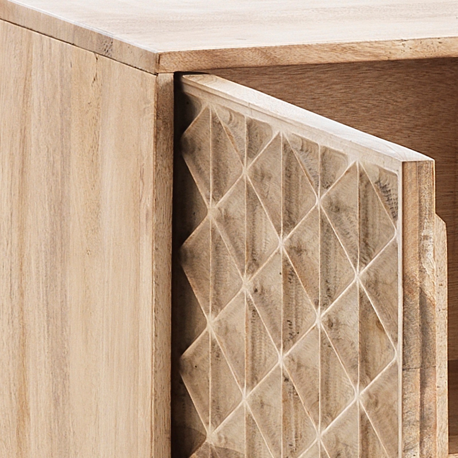Madia 2 ante 3 cassetti GIARDO legno massello di Mango prodotto artigianale cm H80 L144 P40