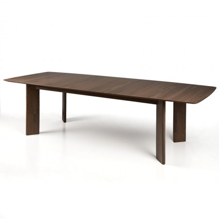Tavolo allungaile BORGO struttura legno massello finitura Noce scuro piano MDF impiallacciato finitura Noce cm H75 P105 L200-260