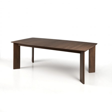 Tavolo allungaile BORGO struttura legno massello finitura Noce scuro piano MDF impiallacciato finitura Noce cm H75 P105 L200-260