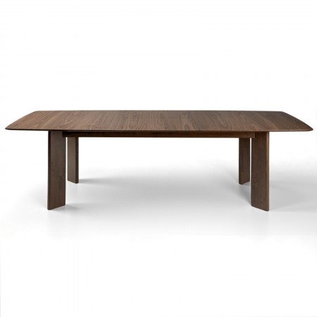 Tavolo allungaile BORGO struttura legno massello finitura Noce scuro piano MDF impiallacciato finitura Noce cm H75 P105 L200-260