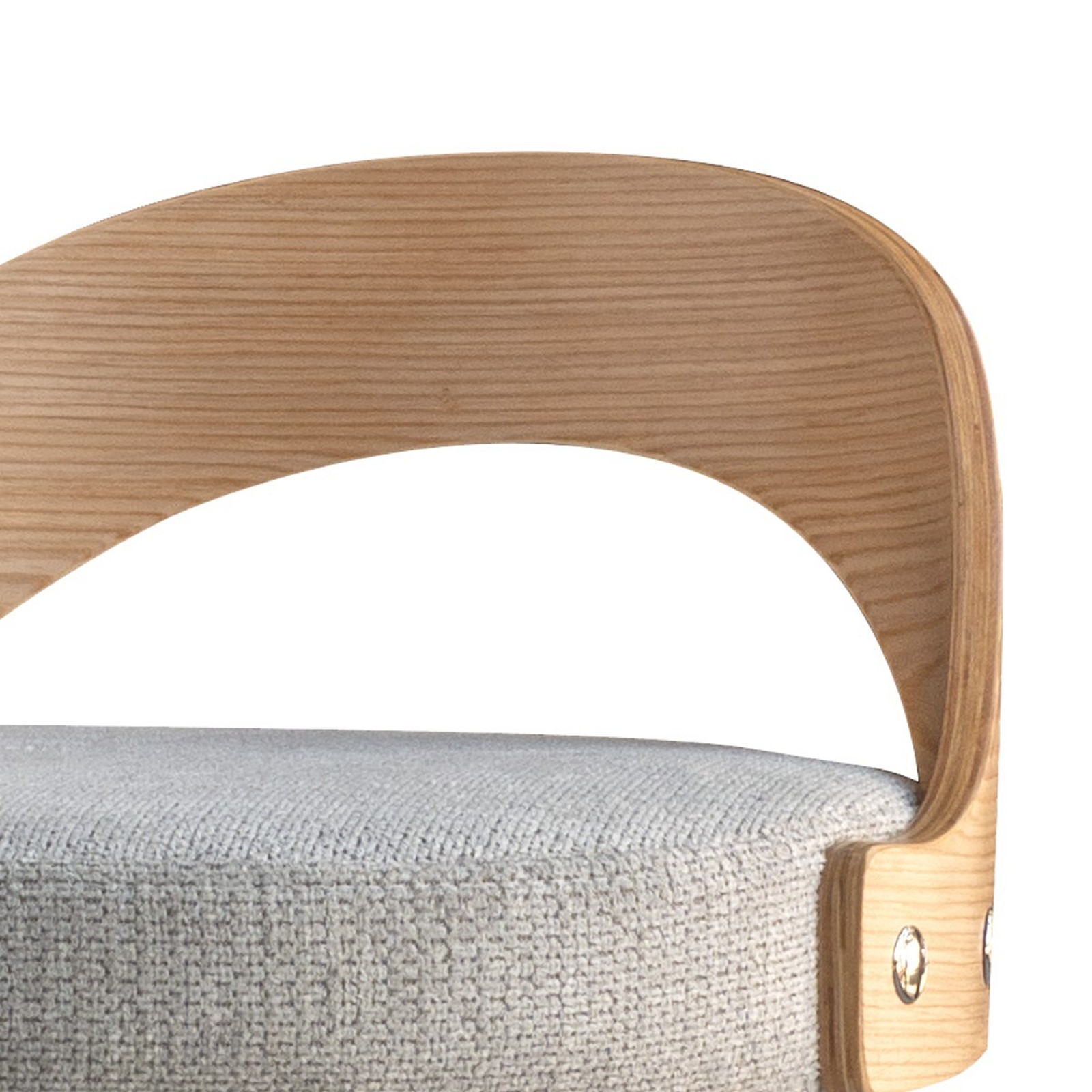 Sgabello ELMO ROVERE GRIGIO legno finitura Rovere tessuto Grigio WATER REPELLENT struttura metallo cromato cm H76/96 L43 P43